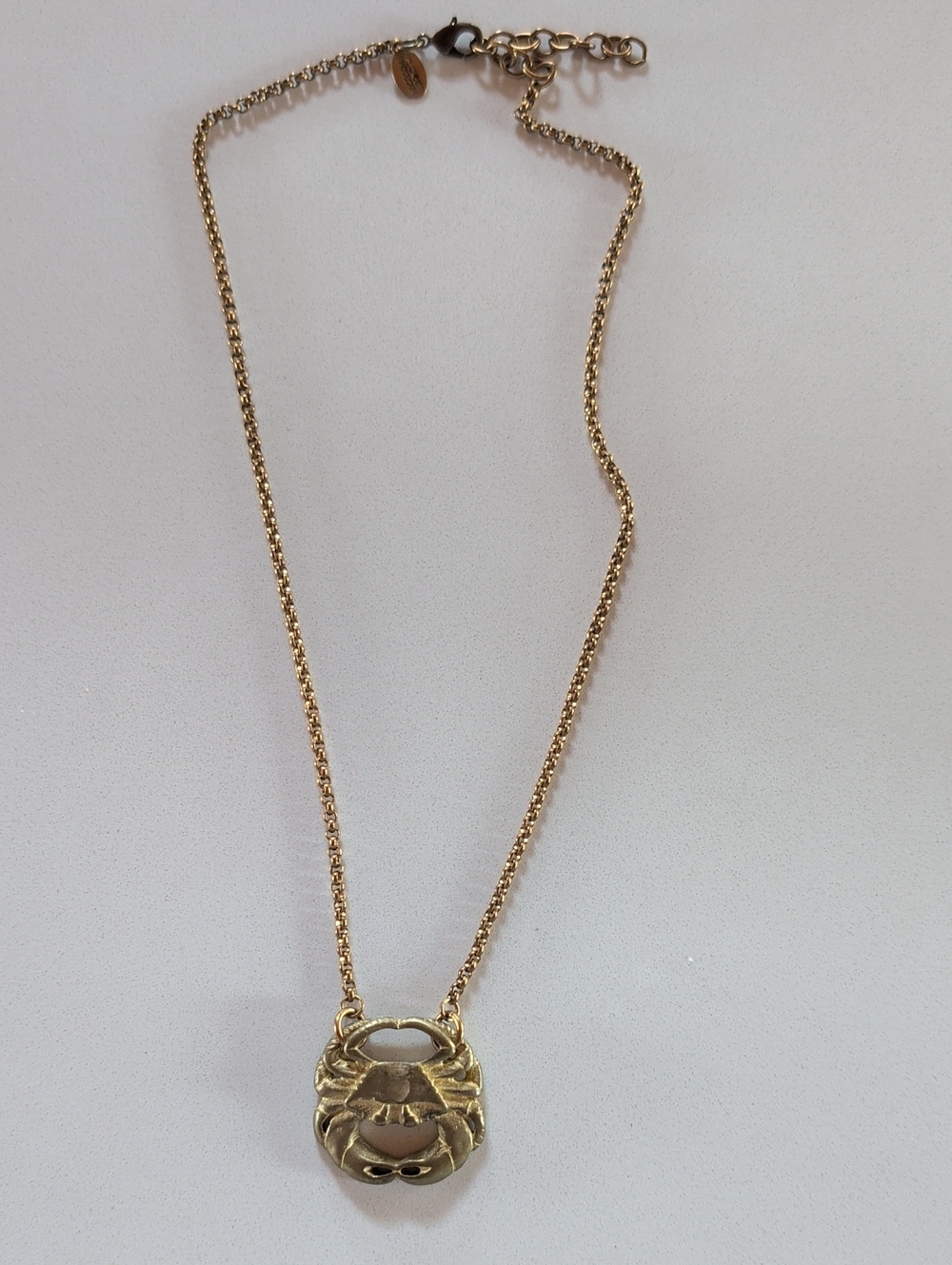 We Dream In Colour Brass Crab Necklace